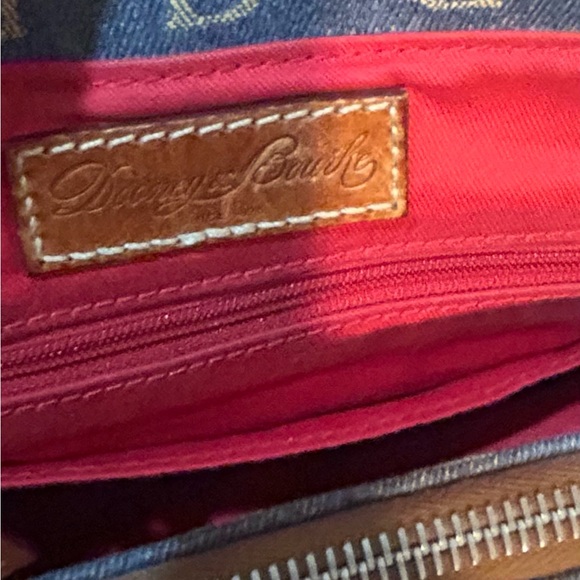 Dooney & Bourke DB Logo Denim Satchel Crossbody Bag Authentic - Picture 9 of 11